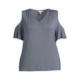 thumbnail image 5 of Terra & Sky Women's Plus Size Cold Shoulder T-Shirt, 5 of 5
