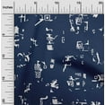 thumbnail image 2 of oneOone Tissu en Coton Flex Bleu Abstrait pour Robe Tissu Imprimé au Mètre 40 Pouces de Large, 2 of 5