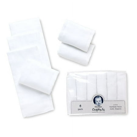Gerber Organic Cloth Diaper, 6 Pack