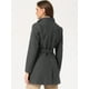 thumbnail image 4 of Abrigo largo Allegra K con cinturón y Cuello Alto Elegante de Invierno Gris Oscuro M, 4 of 6
