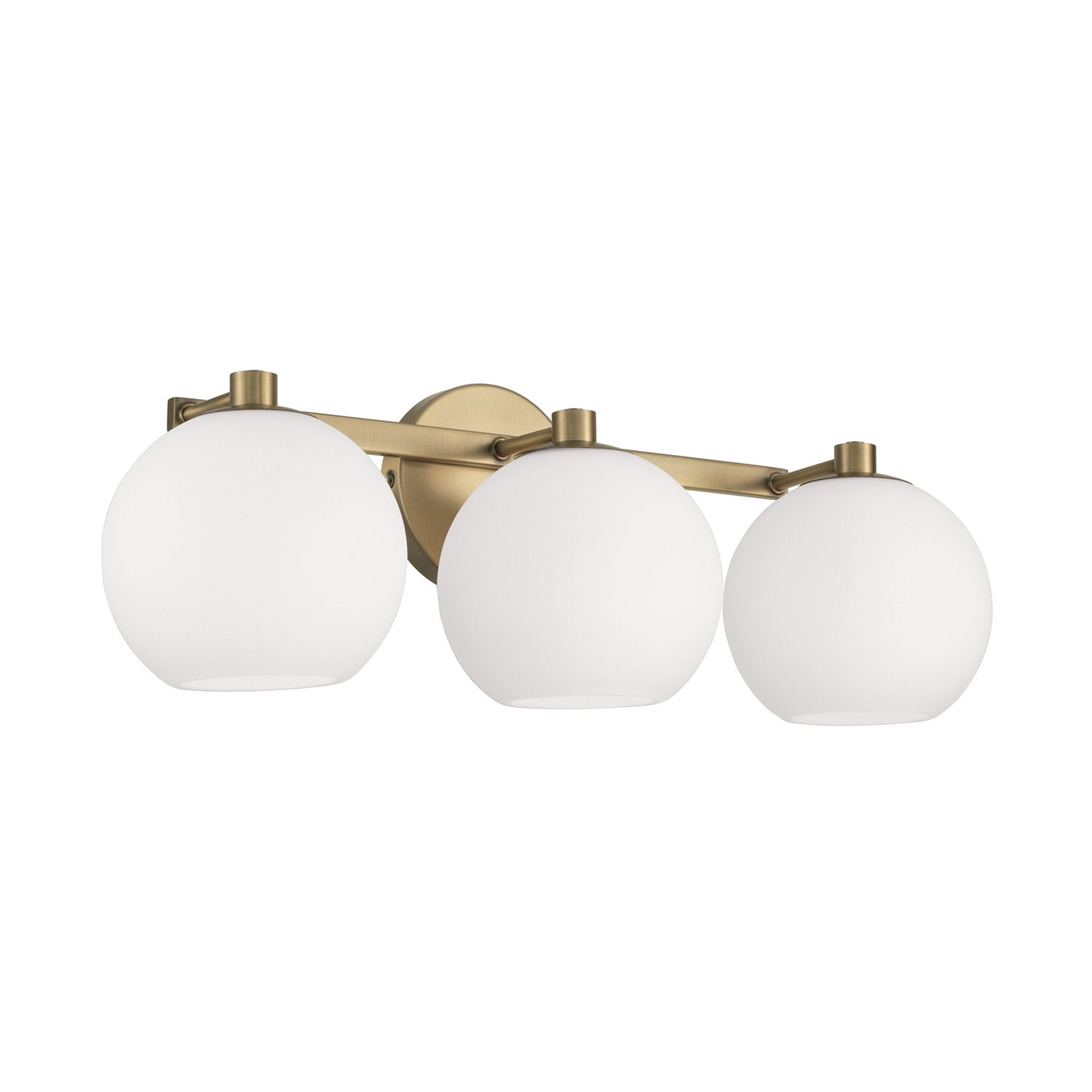 Capital Lighting Weller Modern 2-Light Bathroom Vanity - Matte Brass With Clear Seeded Glass Shades, 15" Wide