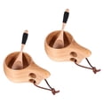 thumbnail image 3 of Paquete de 2 Tazas de Madera de Estilo NóRdico, Kuksa PortáTil para Acampar al Aire Libre, para Beber, de Café de Madera con Cuchara de Madera, 3 of 9