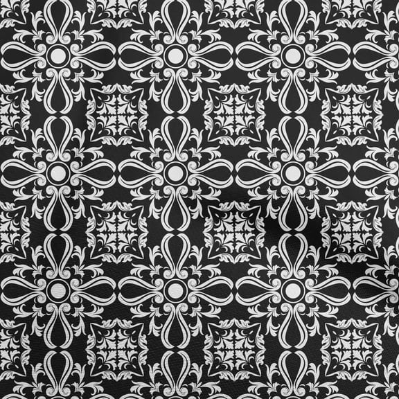 oneOone Cotton Cambric Black Fabric Asian Block Floral Sewing Fabric By The Yard Printed Diy Clothing Sewing Supplies 42 Inch Wide