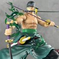 thumbnail image 5 of GK LX MAX Figura de Estatua de 3 Cabezas con Efectos Especiales Verdes, One Piece, Zoro, Modelo de Anime, colección de muñecos, 31,5 cm, 5 of 5