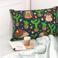 thumbnail image 6 of Disketp Pillow Covers Cute Hedgehogs Cactus Blue Pattern Throw Pillow Case Cushion Covers,Cushion For Bedroom,Couch,Home-16"X24", 6 of 9