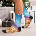 thumbnail image 7 of Pofeuu Pixel Desert Landscape Print Crew Socks, Adult Running Hiking Socks for Youth and Adult, 7 of 7