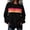 Black, variant on Binmer Women’s Rainbow Stripe Print Crew Neck Long Sleeve Sweatshirt, Loose Casual Pullover Top ,Sizes S-2XL