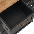 thumbnail image 6 of Kadyn Kitchen Island Cart, Moveable Kitchen Cart with Three Drawers and Three Layers Black Handle, Rolling Bar Cart for Home, Black, 6 of 10