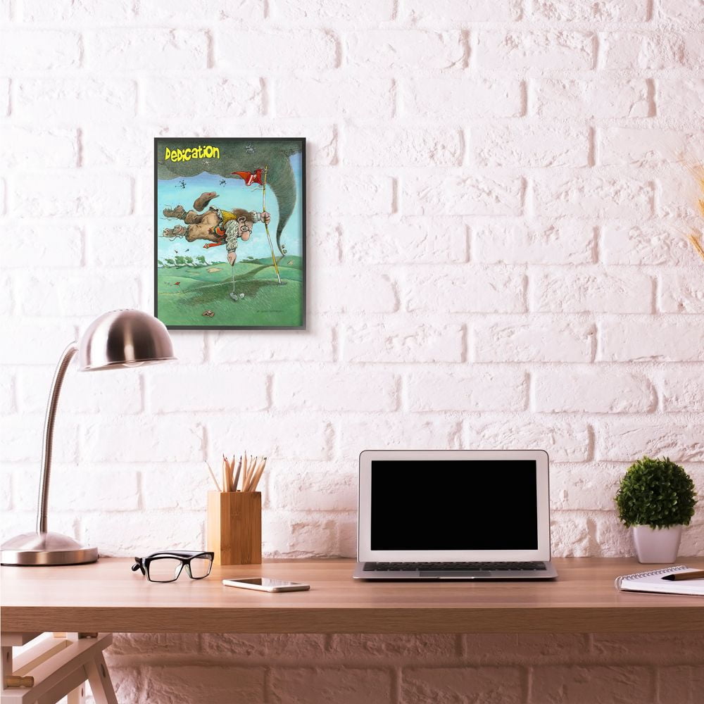 Dedication Funny Golf Cartoon Sports Design Oversized Framed Giclee Texturized Art by Gary Patterson