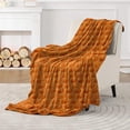 thumbnail image 3 of Halloween Throw Blanket with Cute Spooky Embroidery, Cozy Soft Warm Fall Throw for Couch Bedroom Living Room, Ideal Gift Home Decorative Accent(27.6"*39.4",Pumpkin), 3 of 8