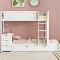 thumbnail image 2 of Twintwin Bunk Bed With Ports, Desk, Storage, And Twin Trundle In White Storage - Enhance Your Bedroom's Appeal Function, 2 of 7