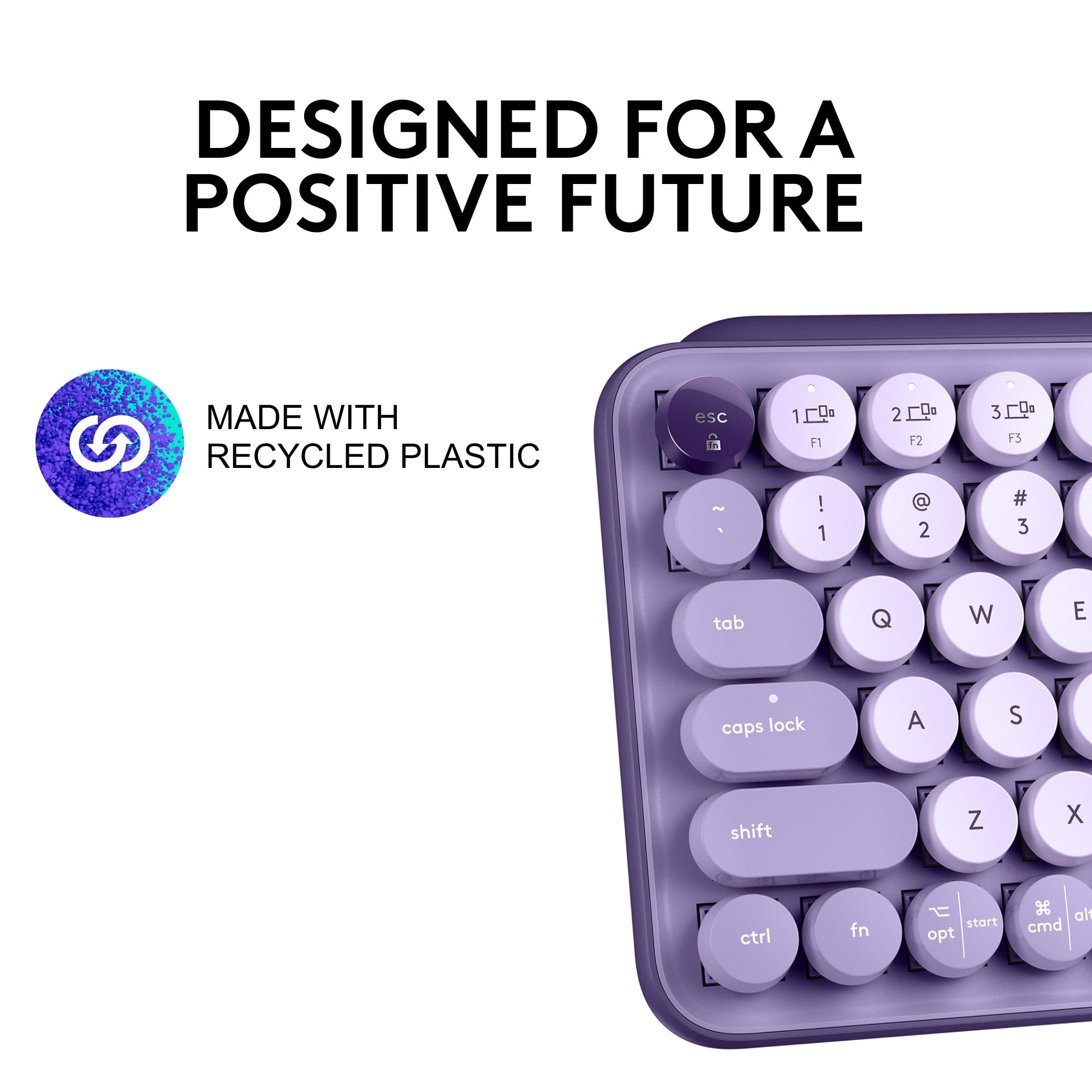 Logitech POP Keys Mechanical Wireless Keyboard with Customizable Emoji Keys, Compact Design, Bluetooth, Cosmos