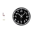 thumbnail image 1 of Estatua de flamenco de resina con pluma en relieve y reloj de pared silencioso con números estilo , ideal para decoración de oficina o hogar. P, 1 of 8