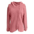 thumbnail image 5 of DHFJKG Womens Fuzzy Zip Up Asymmetrical Hoodie Jacket Irregular Hem Solid Color Long Sleeve Casual Hooded Coat For Fall Winter Cozy Outerwear, 5 of 5
