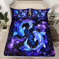 thumbnail image 2 of Manfei Goldfish Queen Sheet Sets,Constellation Horoscope Flat Sheet,Purple Blue Ombre Queen Fitted Sheet For Girls Boys,Luxury Bedroom Decor,4-Piece, 2 of 7
