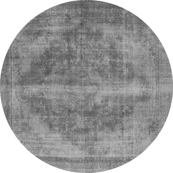 Ahgly Company Indoor Round Oriental Gray Industrial Area Rugs, 5' Round