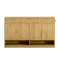 thumbnail image 4 of Hassch Sideboard Buffet Cabinet with Storage, Modern 4-Door Credenza with 3 Drawers, Coffee Bar Cabinet with Side Hooks and Adjustable Shelf for Dining Room, Living Room, Kitchen, Natural, 4 of 10