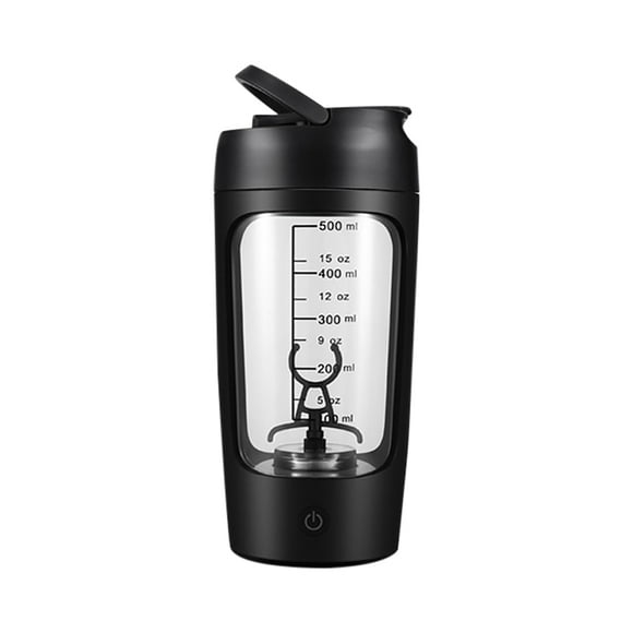 1pc Portable Electric Coffee Stirring Cup Milk Protein Powder Shaker Cup Plastic Water Bottle For Fitness Gym Sports Lazy Cup ﻿,black,A