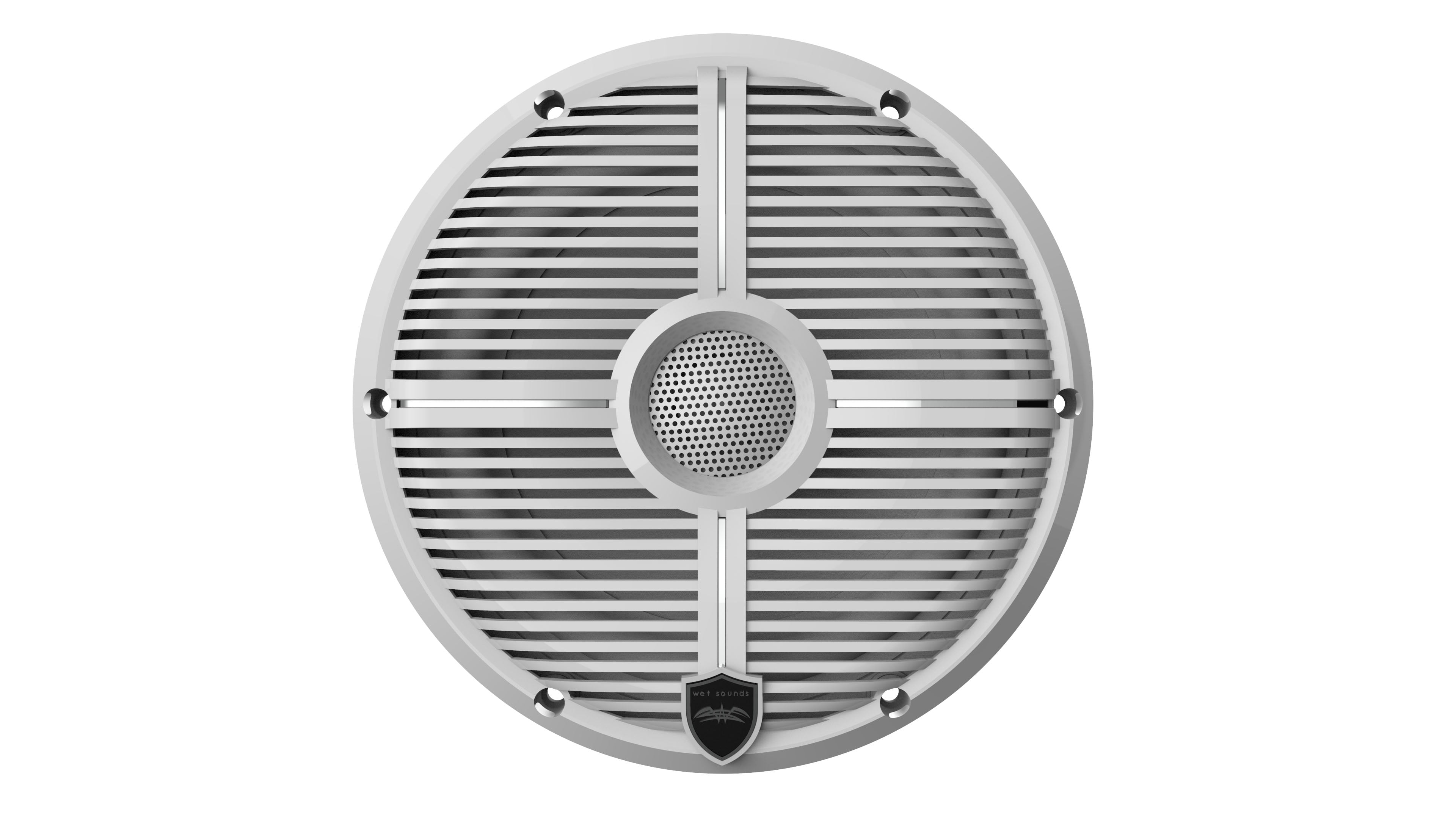 wet sounds Recon6-XWW 6.5 White Grill Marine Speakers with SSV RG4