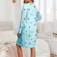 thumbnail image 4 of American Trends Womens Long Sleeve Nightgowns Cotton Nightgowns Sleep Shirt for Women Soft House Dresses Night Gown for Ladies, 4 of 7