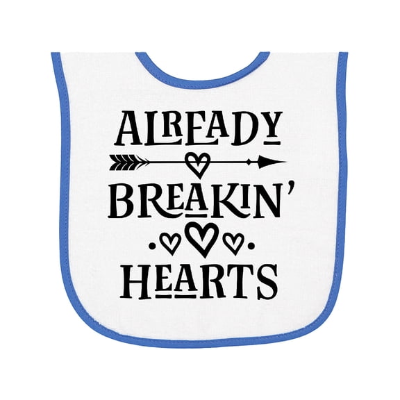 Inktastic Boys Valentines Day Breaking Hearts Baby Terry Cloth Bib