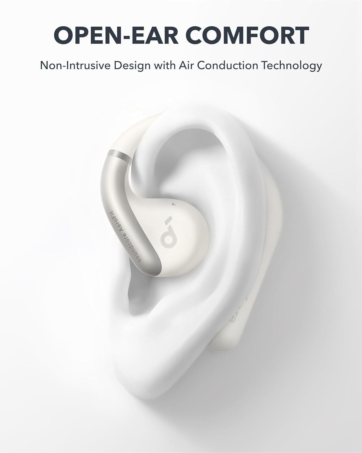 Soundcore AeroFit Cuffie Open-Ear – Bluetooth 5.3, Suono Bilanciato, IPX7, 42h Riproduzione, Per Sport E Vita Quotidiana