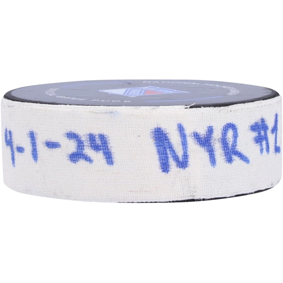 Kaapo Kakko New York Rangers Game-Used Goal Puck from April 1, 2024 vs. Pittsburgh Penguins - Fanatics Authentic Certified