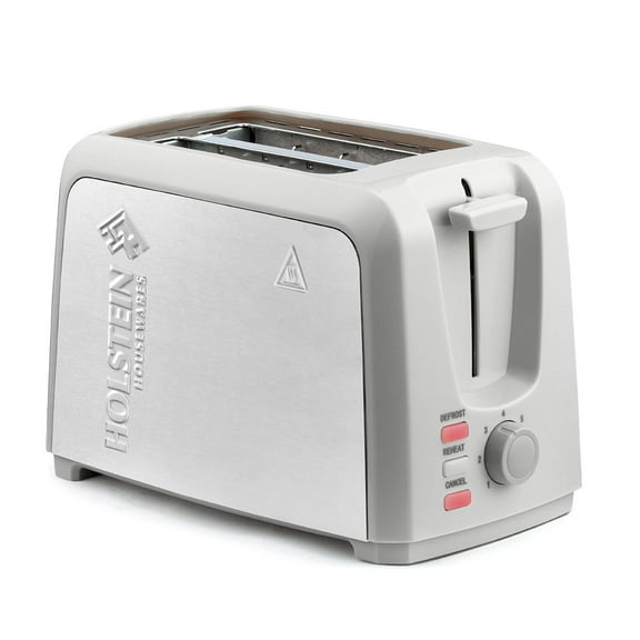 Holstein Housewares 2-Slice Toaster Gray with Defrost and Reheat Function