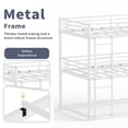 thumbnail image 4 of Twin Over Twin Over Twin Triple Bunk Bed Frame, Heavy Duty Detachable Bunk Beds for 3, Metal 3 Bunk Beds with 2 Ladder & Guardrail for Teens Adults (White）, 4 of 7