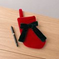thumbnail image 6 of Mini Christmas Stocking Ornaments Small Velvet Christmas Socks with Bow Xmas Tree Hanging Decor for Holiday Party Home Fireplace Mantel Decoration, Set of 1 Miniature Stocking, 7.5 X 5.1 In, 6 of 6