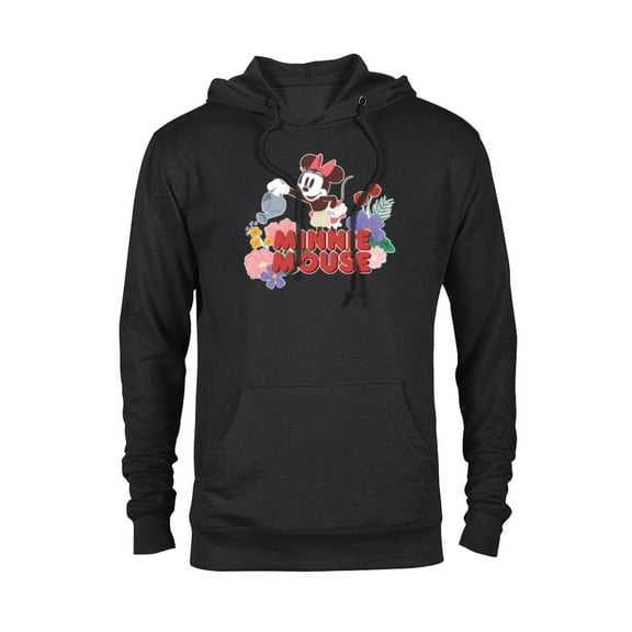 Disney Minnie Mouse Watering Flowers Botanical Garden Spring - Pullover Hoodie for Adults - Customized-Black