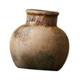 thumbnail image 4 of kowaku Rustic Ceramic Vase Wabi Table Centerpiece Office Farmhouse Flower Vase Rust 15x15x14cm, 4 of 9