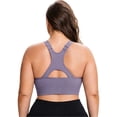 thumbnail image 4 of WAGUTH Plus Size Sports Bra for Women Adjustable Straps Racerback Medium Support Workout Yoga Bralette,Purple,XXL, 4 of 5