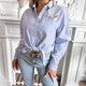 thumbnail image 1 of Pntutb tops de mujer Fshion impreso camisa de manga larga de un solo pecho blusa tops Pntutb Pntutb-5253, 1 of 9
