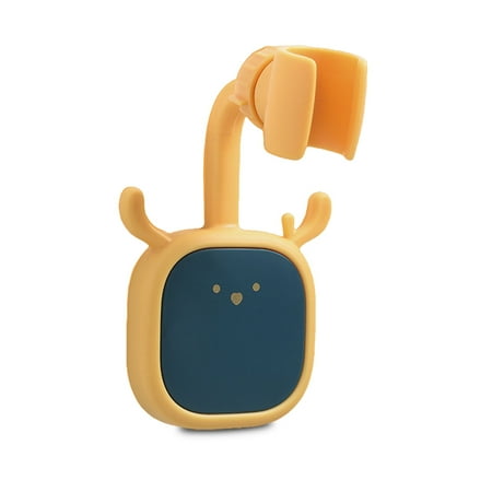 

Shower Head Holder Waterproof Plastic Cute Self-adhesive Punch-free Rack 360 Degree Rotation Shelf Adjustable Bathroom Stand Blue Yellow