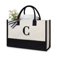 thumbnail image 1 of Bolsa de tela con diseño superior, 43 x 30 x 20 cm, bordado, letra C, 1 of 6