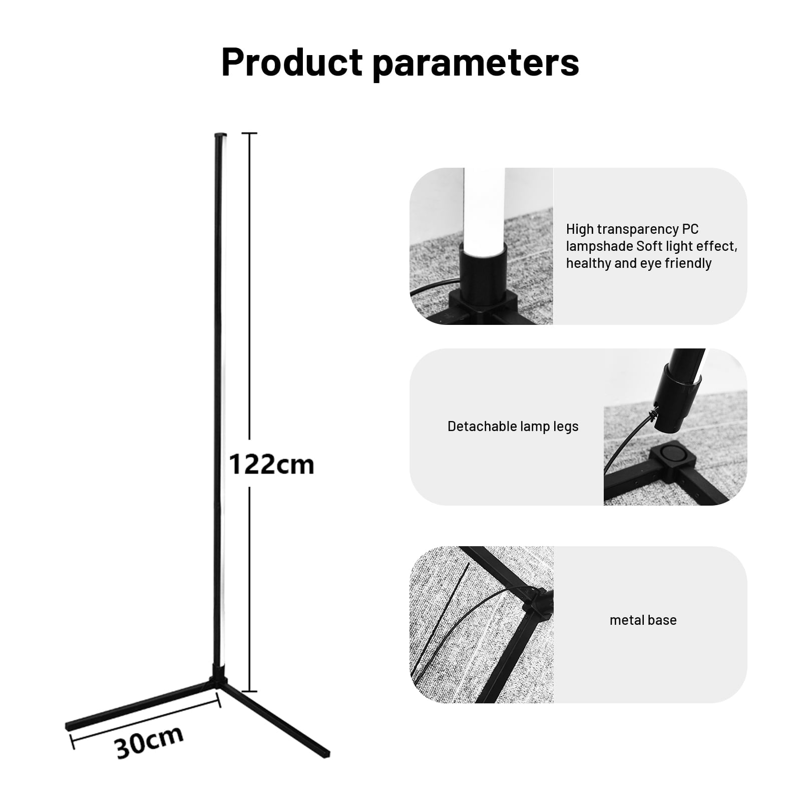 2PCS Led Corner Floor Lamp, Smart RGB Floor Lamp with APP&Remote, 16 Million Colors Changing, Music sync, Modern Corner led Light for Bedroom Living Room and Gaming Room, Timing&Schedule