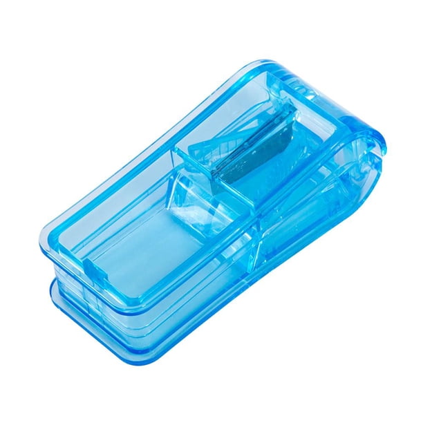 Recipiente de corte transparente de medicina portátil para viajar al aire libre azul