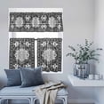 thumbnail image 6 of 3 Piece Kitchen Curtains and Valances Set Black Grey Cafe Curtains 36 Inch Length Boho Vintage Print Distressed Brick Patterns Valance & Tier Curtain for Living Room Bedroom Window 54"x18"+27"x36"*2, 6 of 6
