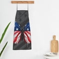 thumbnail image 5 of Naloa 1Pack Adjustable Bib Apron Waterdrop Resistant Cooking Kitchen Aprons for Women Men Chef, Butterfly With USA Flag Print, 5 of 5