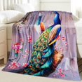 thumbnail image 2 of Peacock Blanket Flannel Fleece Blanket, Gifts for Adults/Kids/Peacock Lovers,Soft Cozy Warm Throw Lightweight Blanket for Sofa/Bed 60x80Inches, 2 of 6