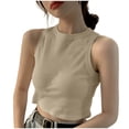 thumbnail image 2 of Bixock Summer Tops for Women,Plus Size Tank Tops for Women,Blouse for Women Solid Color Round Neck Top Cropped Length Sleeveless Casual Loose Lightweight Soft Wear Shirts, 2 of 3