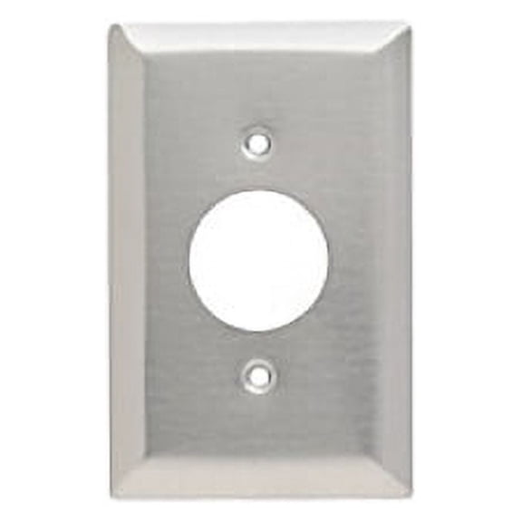 Pass & Seymour Legrand SSJ7 1-Gang Single Outlet Receptacle Wall Plate, Junior-Jumbo Size Cover, 1.406-Inch Diameter Opening, Stainless Steel
