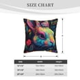 thumbnail image 2 of KLL Colorful Patterned Rabbit Decorative Throw Pillow Covers Velvet Soft for Couch Sofa Bedroom Living Room Outdoor (No pillow core)- 20"x20", 2 of 5