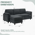 thumbnail image 5 of Sobaniilo 79" Convertible Sectional Sofa Couch, 3 Seat L Shaped Sofa with Removable Pillows Linen Fabric Small Couch Mid Century for Living Room, Apartment and Office (Gray), 5 of 8