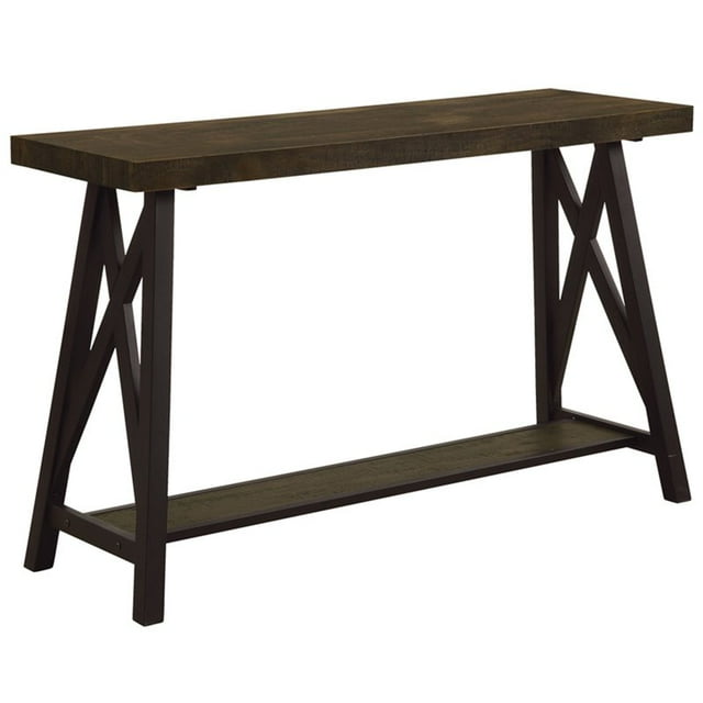 Furniture of America Bassa Industrial Console Table in Weathered Oak