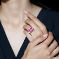 thumbnail image 4 of Rosec Jewels Lab Grown Pink Sapphire Cushion Cut Engagement Ring (12 mm, AAAA Grade) - Sapphire Moissanite Ring - with Jewelry Box, 14K Yellow Gold, US 10.00, 4 of 8