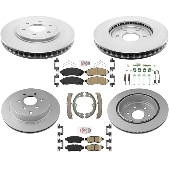 Front Rear Rotors Brake Pads Parking Shoe 8pc for Nissan Pathfinder 4.0L 05-12