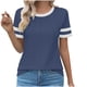 thumbnail image 1 of Pantalones Cortos para las Mujeres Sexy Cuello Redondo de Moda Casual de Manga Corta de Poliéster, Blusa de Verano de Primavera para el Uso Diario, 1 of 4