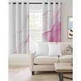 thumbnail image 2 of Marble Pink Blackout Curtains, Light Blocking Print Window Curtains, Gold White Modern Gradient Ocean Wavy Ripple Thermal Insulated Window Drapes for Living Room 2 Panels, 55"W x 39"L, 2 of 9